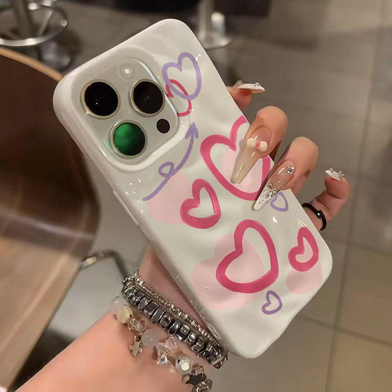 

Pink Heart Meteorite Pattern Soft Case for Apple 16, 17 Pro Max, 15 Apple 17 Pro Max