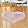 Sheepskin Heart Shaped Rug Fluffy Floor Mat Cushion Plush Carpets  Living Room