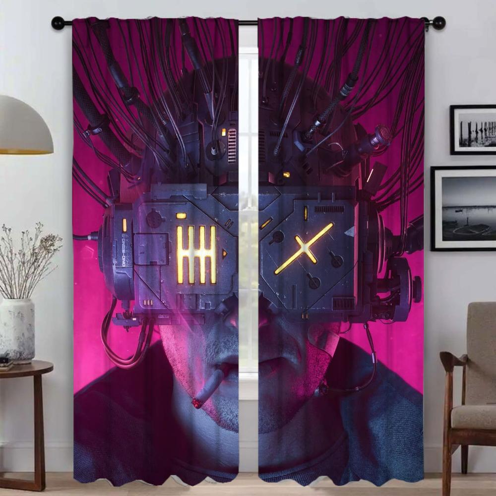 Cybernetic Robots Elegant Room Curtains for Living Room Window Curtain Shades Partition Tulle for Bedroom Home Interior Curtains