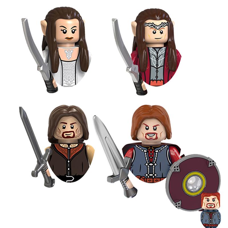 

Medieval Movie Figures Series Noldor Elf Guard Gondor Soldiers Ancient Weapons Combat Equipment Model Building Blocks Kids Toys