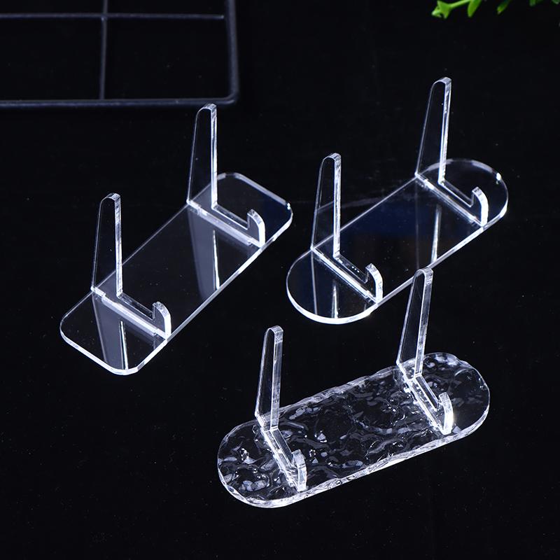 2Pcs Simple Hd Transparent Acrylic Badge Holder Japanese Anime Game Card Brick Pocard Postcard Display Stand Desk Decoration