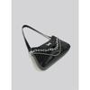 Vielseitige PU-Leder Damen Schultertaschen Mode Damen Schmetterlingsdekor Achseltaschen Lässige Damenhandtaschen Schwarz Weiß