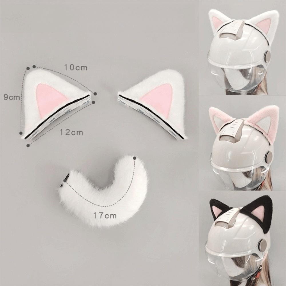 Removable Helmet Cat Ear Decoration Reusable Plush Helmet Accessory  Bicycle Helmet