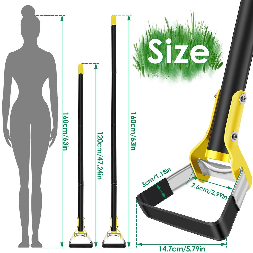 Zappa da Giardino in Acciaio Inossidabile con Occhiello a Staffa Affilato Strumento per Sarchiare Testa Triangolare Zappa Sarchiatrice con Manico Lungo Ergonomica per Giardino