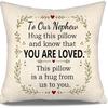Daughter Hug This Pillow and Know That You Are Loved This Pillow Is A Hug from Me To You Throw Pillow Covers for Daughter from Mom Dad Birthday Gift