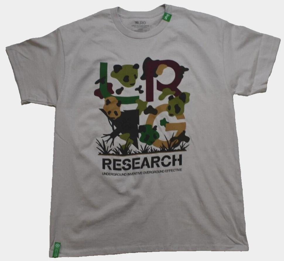 Lifted Research Group Mens LRG Stacked Panda Silver Shirt NWT Small XL