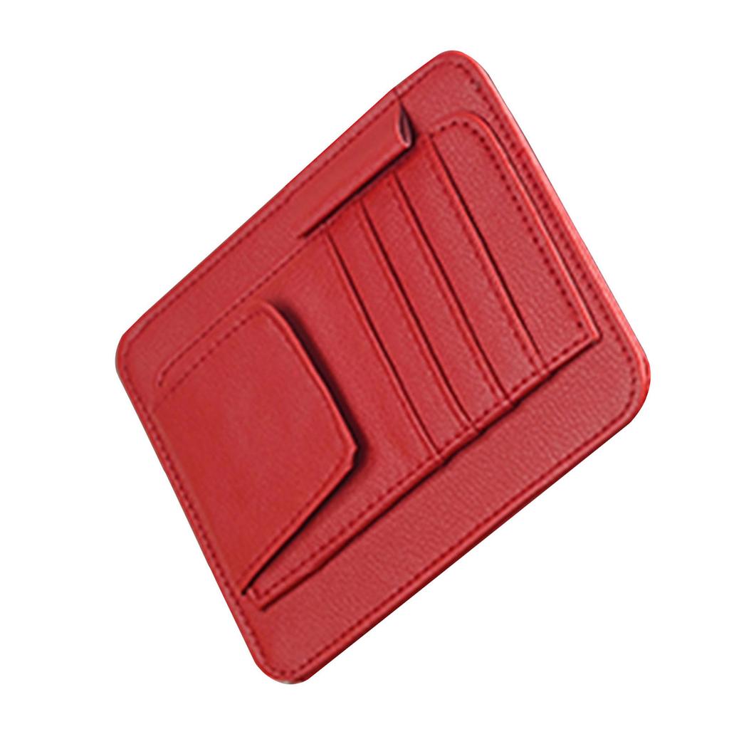 Small Leather Car Sun Visors Organizer Clip for Trucks/Car,Car Card Sleeve Pocket Organizer, Car Visors Document Holder