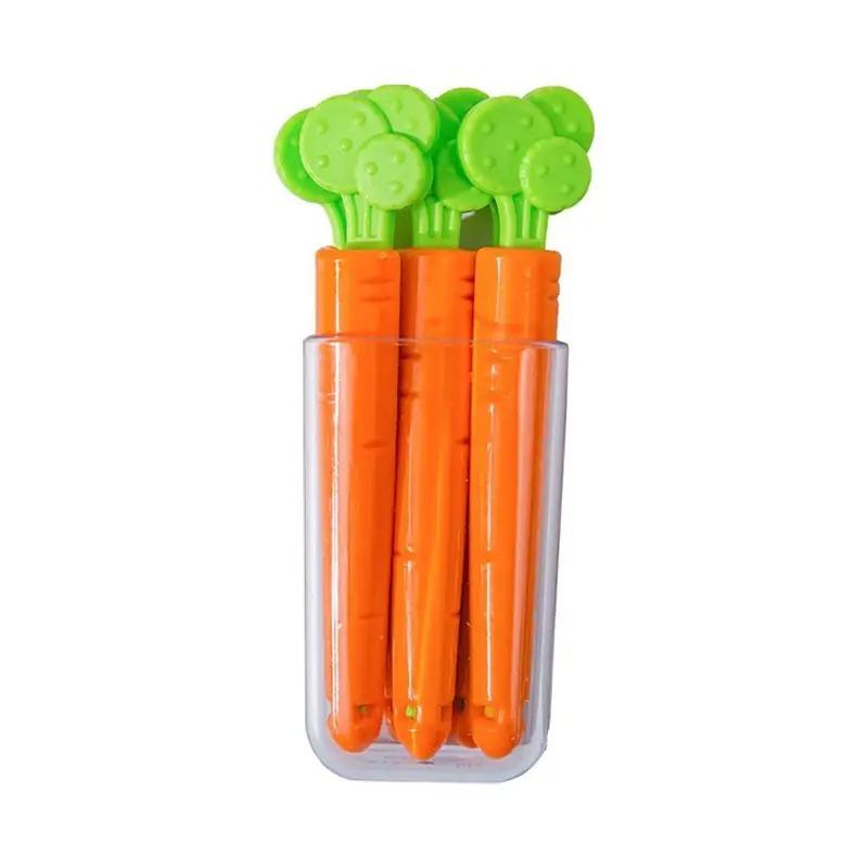10pcs/5pcs Bag Clips Portable Food Snack Bag Sealing Clamp Carrot Shape Food Fresh Keep Organizer Sealing Clips Kitchen Storage