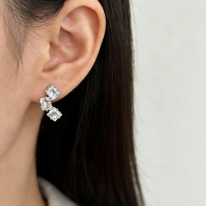 Earrings Zircon Temperament Stud Earrings Women'S Niche Design Earrings Simple Earrings Light Luxury Jewelry