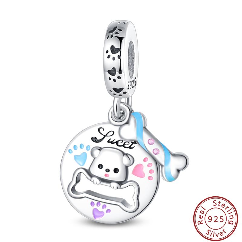 Cute Cat And Dog Series Copper Moon Butterfly Paw Print Charms 3Mm Diy Fine Jewelry Gifts Making