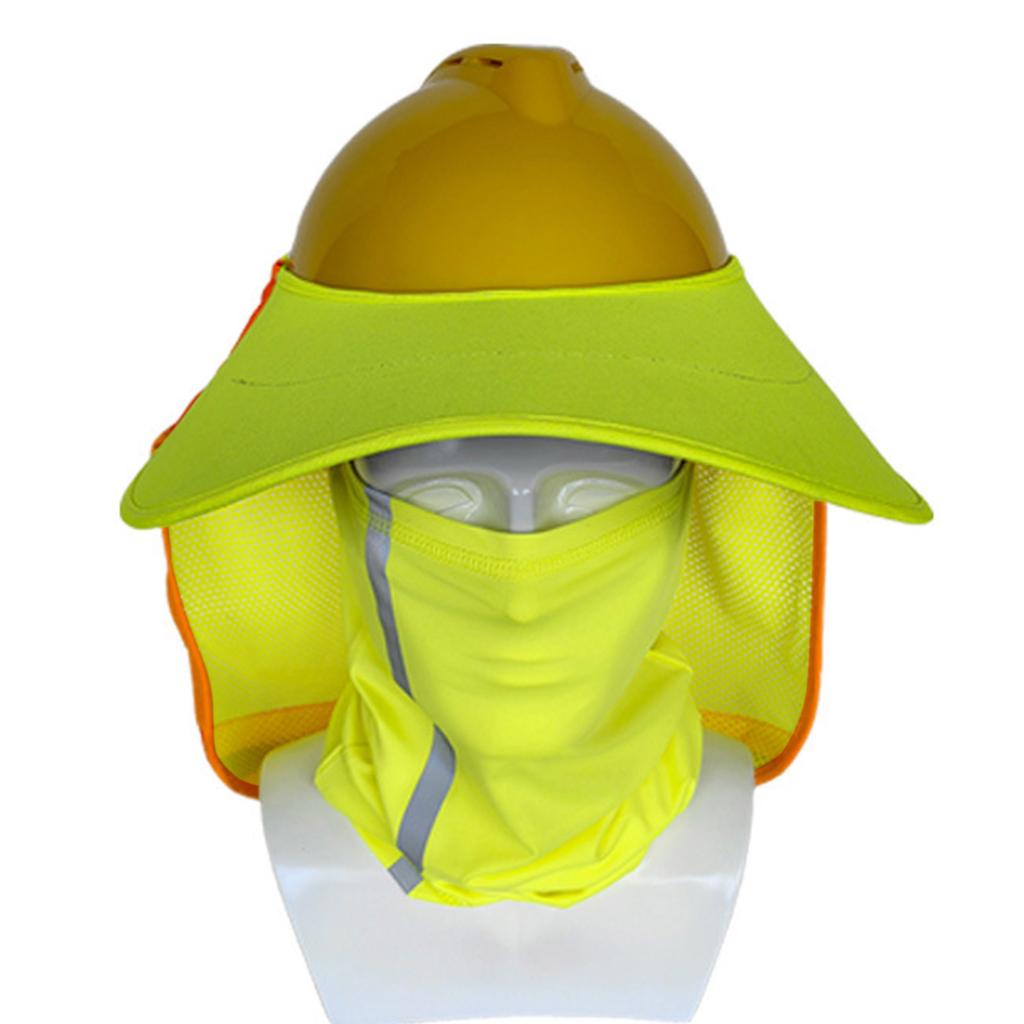 Skyddshjälm Solskydd med Nackskydd Bred Brätte Nackskydd Solskydd för Skyddshjälm Hopfällbar Hög Synlighet Nätvisir