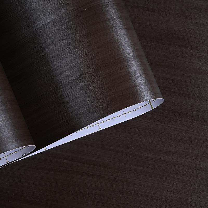 Vintage Walnut Wood Grain Waterproof Self-Adhesive Wallpaper for Living Room and Furniture Walls