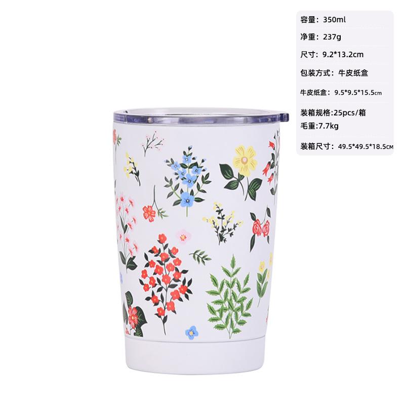 Large-Capacity Thermos Cup Portable Outdoor Sports Water Cup Printed Water Cup Handle Portable Sports Kettle Set