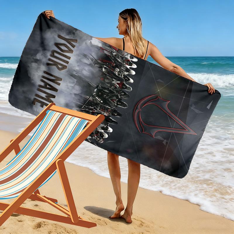 Name Custom Assassin Creed Print Beach Towel, Large Soft Quick Dry Towel for Beach Camping Swimming