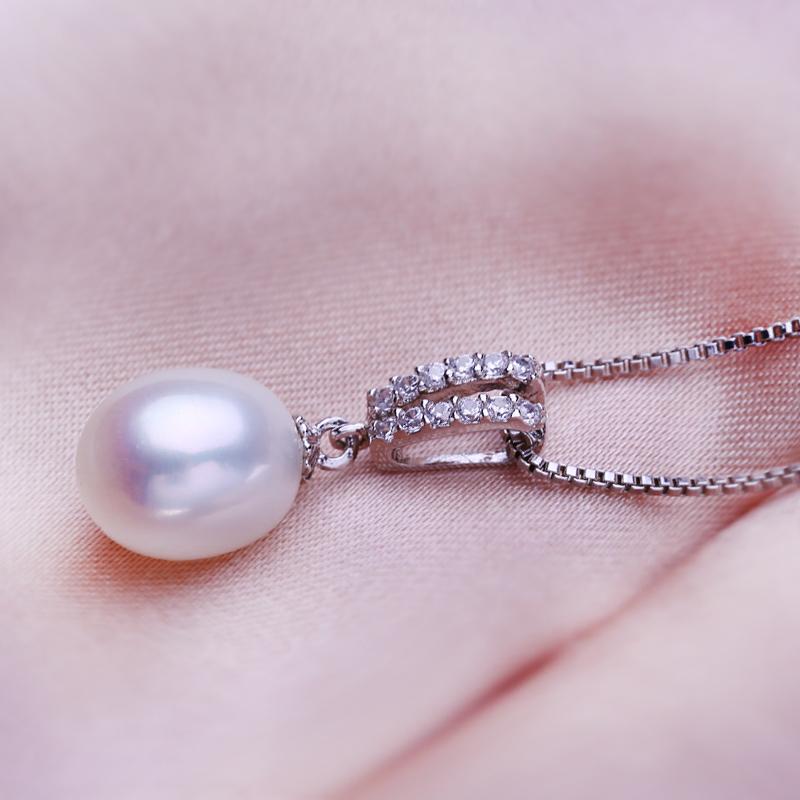 seniko Freshwater Pearl Necklace CZ Cubic Zirconia Fashion Drop Pearl Necklaces For Women