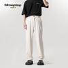 MMOPTOP Herren Drapierende Knitterarme Freizeithose mit geradem Bein 7723