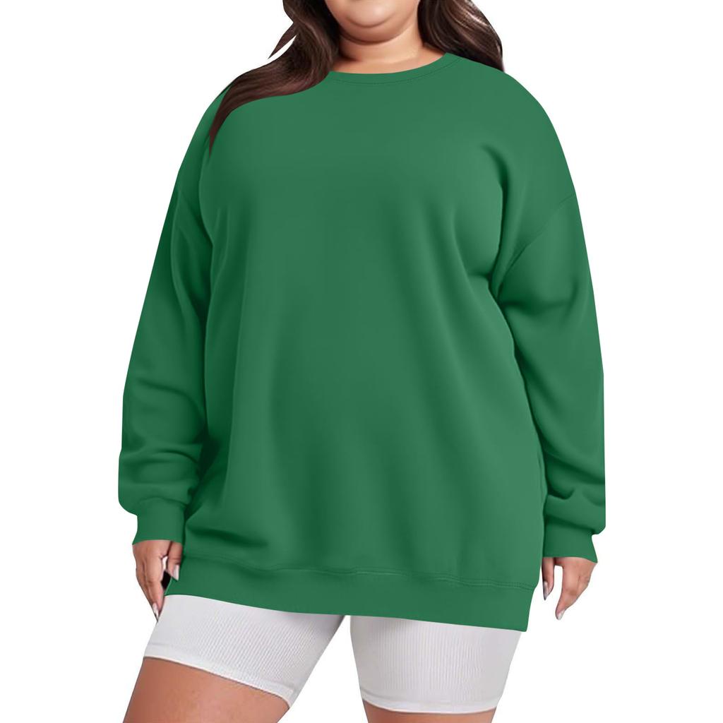 Plus Size Sweatshirt For  Women Oversized Crewneck Long Sleeve Pullover Tops