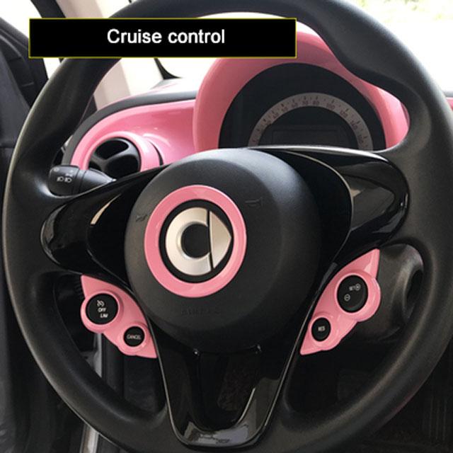 Car Pink Full Interior Modification Window Lift Panel Decoration Sticker For Smart 453 Fortwo Forfour Car Styling