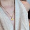 Real Gold-Plated Zircon Flower Pendant Necklace - Luxury Vintage Clavicle Jewelry