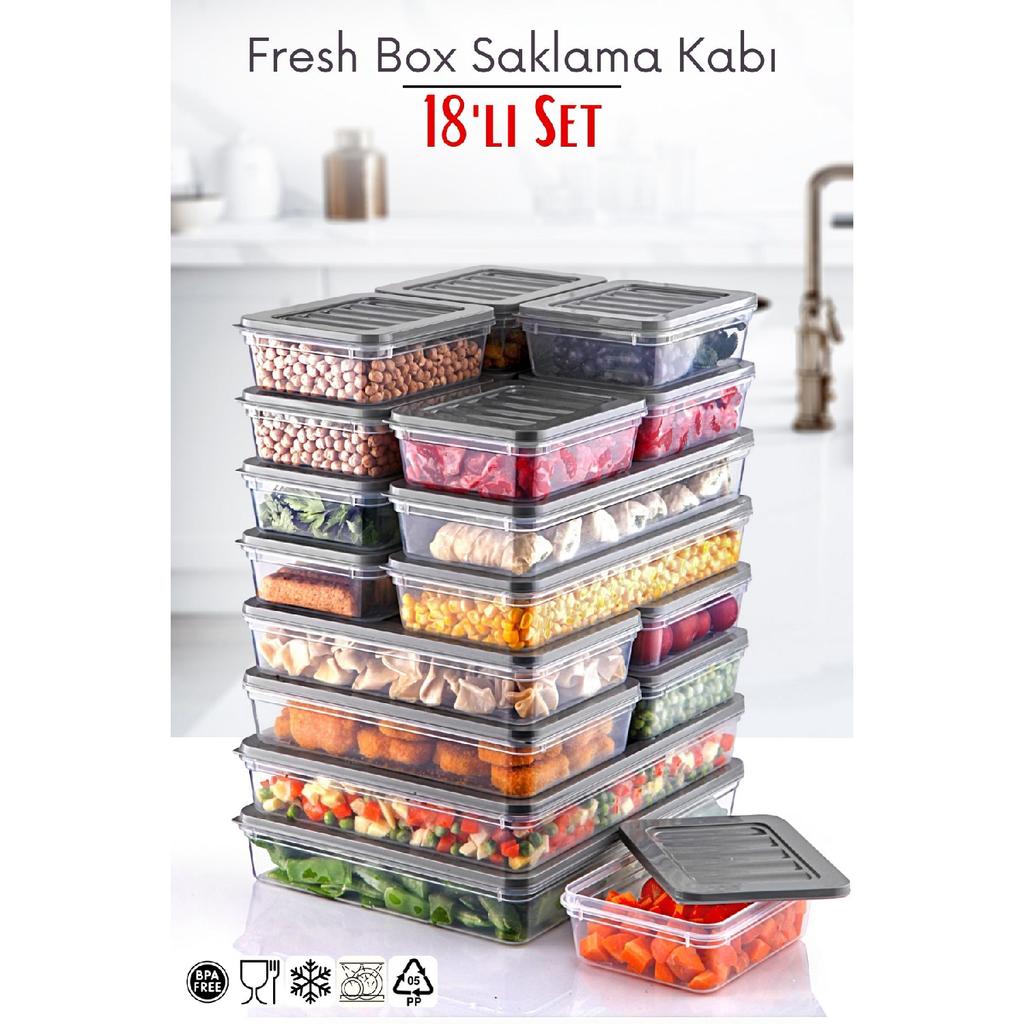 Set Of 18 Freshbox Storage Containers Suitable For Microwave And Freezer