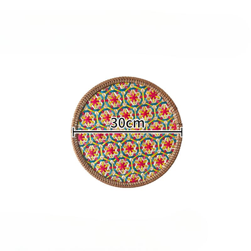 Handmade Retro Rattan and Bamboo Weaving Characteristic Color Household Circular Heat-resistant and Heat-insulate Pad Teapot Pad