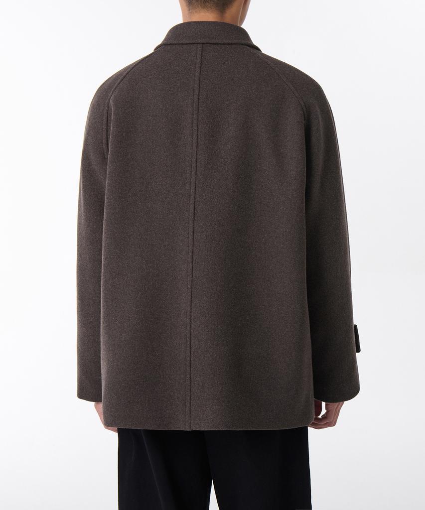 Musinsa Standard Wool Blend Oversized Half Balmacaan Coat [Heather Brown]
