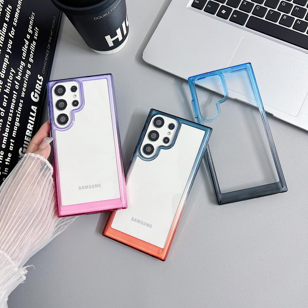 Suitable for Samsung S24 Mobile Phone S25 Ultra Hard Acrylic S24plus Gradient S23 Transparent Space Shell Gradient