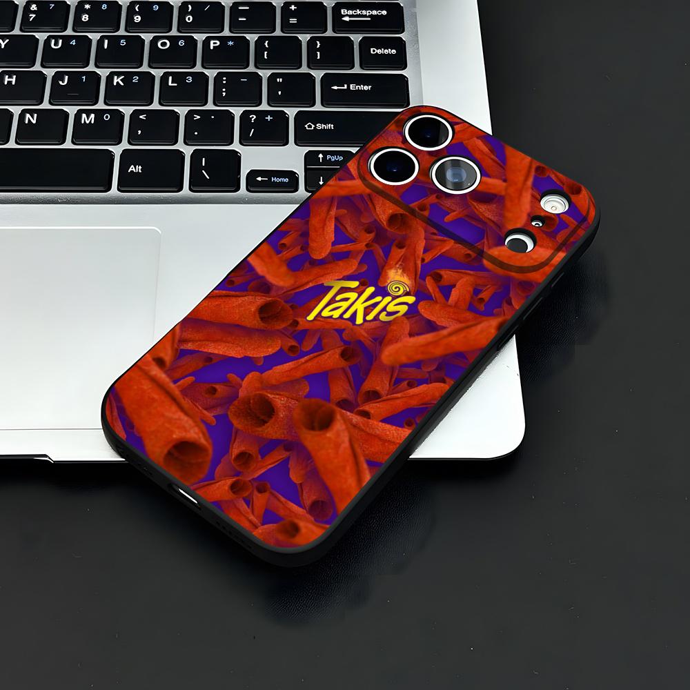 

T-TakisE Chips Phone Case For IPhone 17 Air 16 E Pro Max 15 14 13 Mini 12 Pro 11 Max Plus Black Soft Shell iPhone 15 Plus