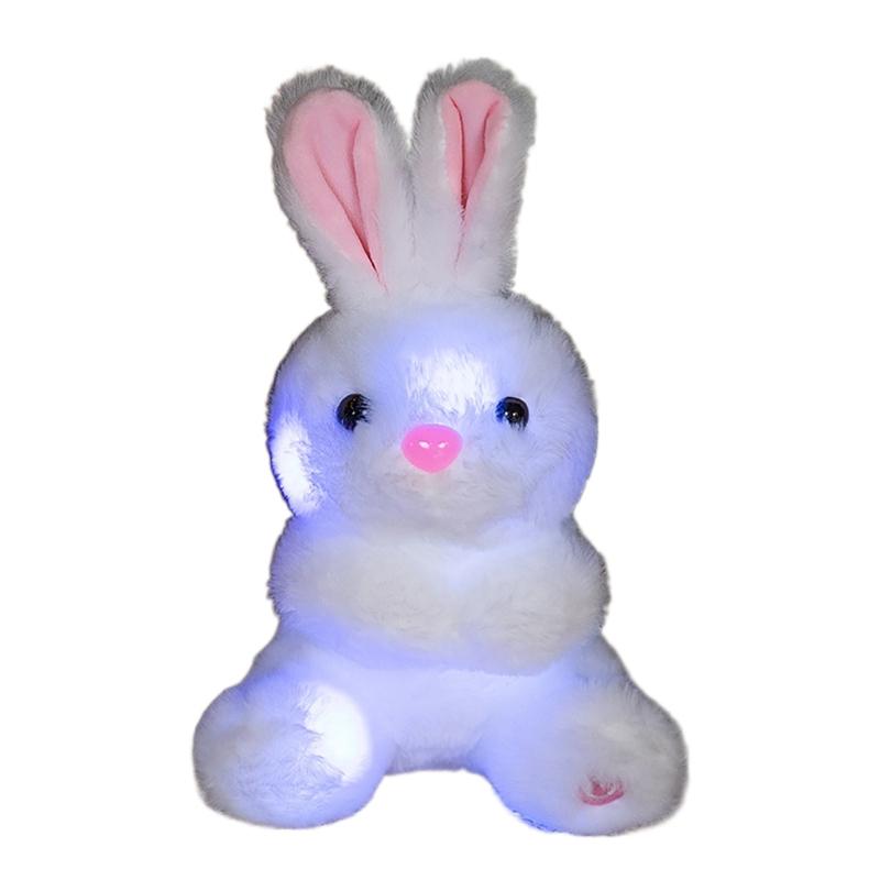 

Cute Doll Glowing Rabbit Stuffed Animal Rabbit Toy Soft Comfortable Hugging Rabbit Doll Early Education Toddlers Toy білий