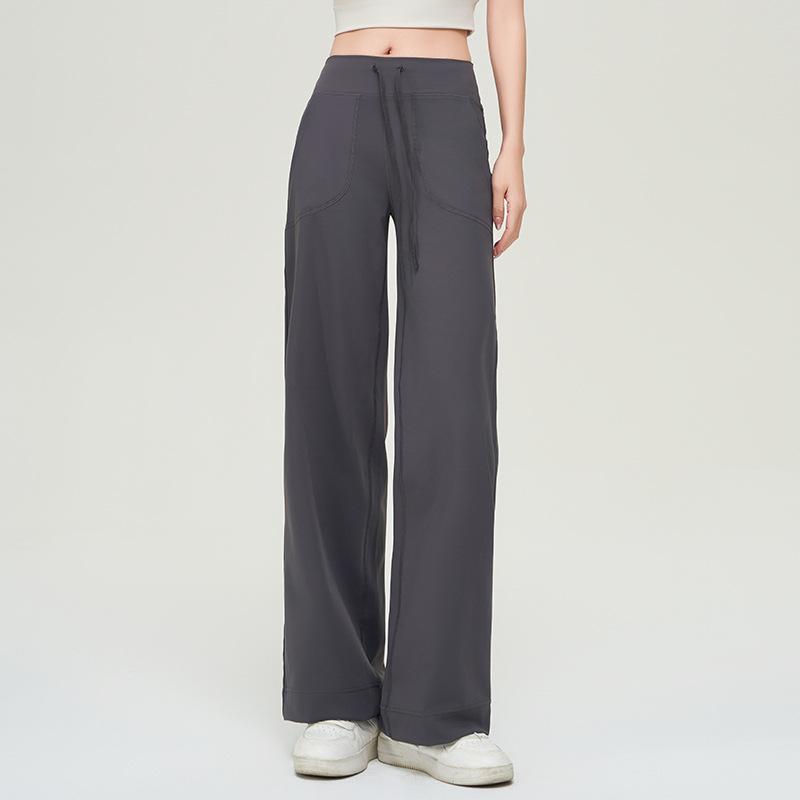 Yoga-Hose Throwback immer noch Weiter Bein Lässig Sporthose Damen Einfarbig Leicht Gepolstert