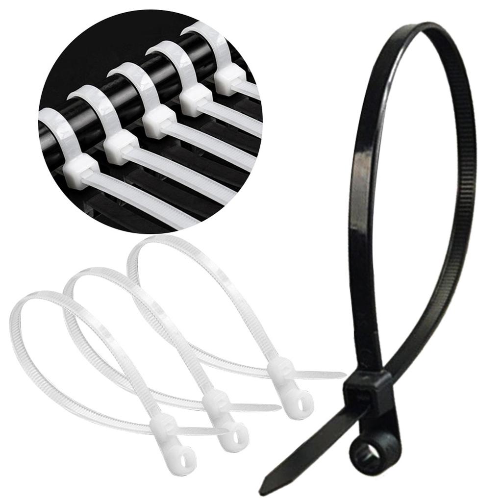 500Pcs Fixed Nylon Cable Ties W/ Screw Hole Self Locking Nylon Cable Ties for Home Office Automotive Cord Management