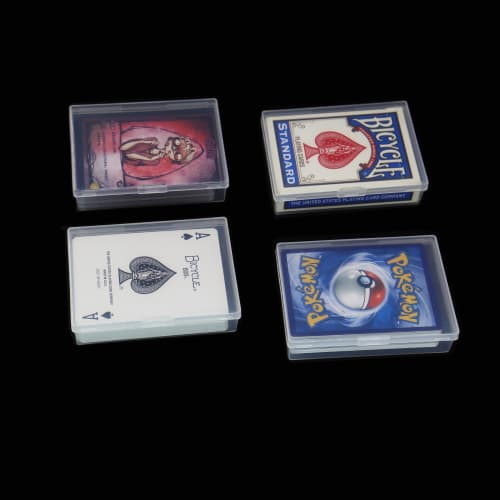 6-Piece Plastic Empty Playing Card Deck Case, Empty Playing Card Box Holder, Storage Case, Organizer with Snap Closure, Perfect for 3.5x2.5 Inch Game