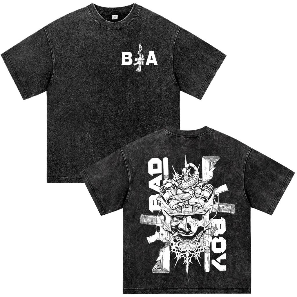 Brothers in Arms Skeleton Vintage Washed T Shirts Men Women Clothing Gothic Retro T-shirt Casual Short Sleeve Oversized T-shirts