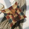 Single-sided Printed Pillowcase Featuring a Plaid Background and Vibrant Highland Cow Design