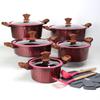DONNOR Crown Serie 15-teiliges Antihaft-Druckguss-Aluminium-Topfset