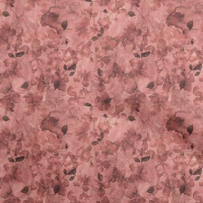 Baumwoll-Popeline, dunkler Pfirsichstoff, abstraktes Blumenmuster, Nähmaterial, Druckstoff, Meterware, 42 Zoll