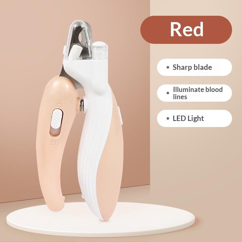 Professional Pet Nail Clippers With Led Light For Cats And Dogs Labor-Saving Nail Trimmer And Paw Grooming Scissors