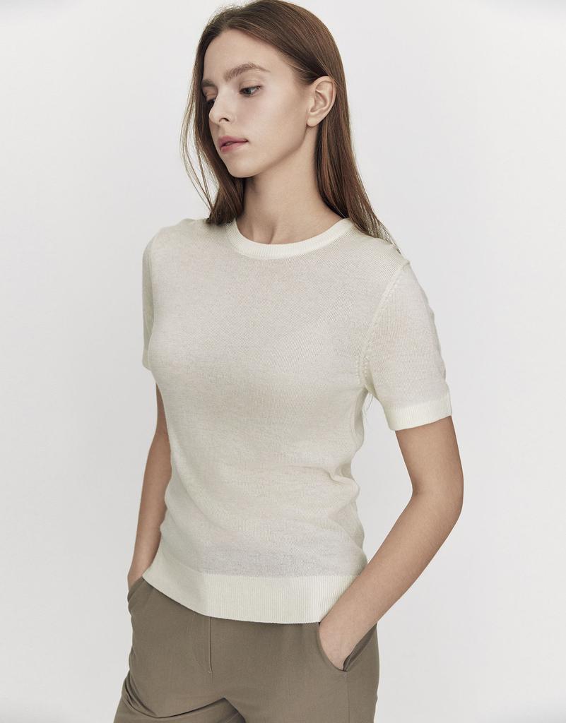 GIORDANO Short Sleeve Knit Sweater (12Gg) 355906 [3Color]