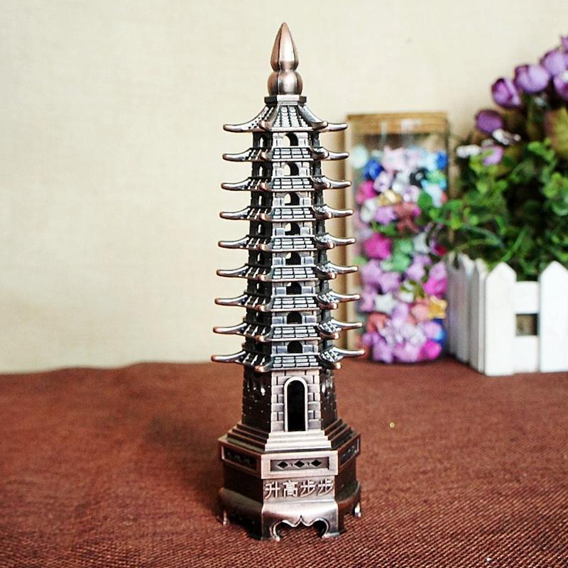 Slitina zinku Feng Shui Vzdělávací věž Devět úrovní Pagoda Wen Chang Pro vzdělání a kariéru a růst podnikání Stolní ozdoby