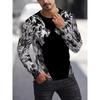 Men's 3D Stripe Printed Long-sleeved T-shirt, Comfortable, Breathable and Versatile Men's Top
