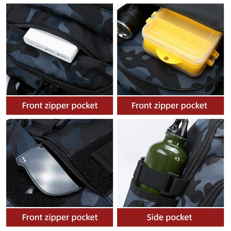 Camping Chest Backpack Tactical Fishing Rod Lure Bag Outdoor Travel Camouflage Crossbody Waist Men Sling Shoulder Bag Fanny Pack