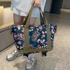 Stylish and personalized design Double-layer expansion portable travel bag with wheels Home moving luggage bag can be set with tie rod