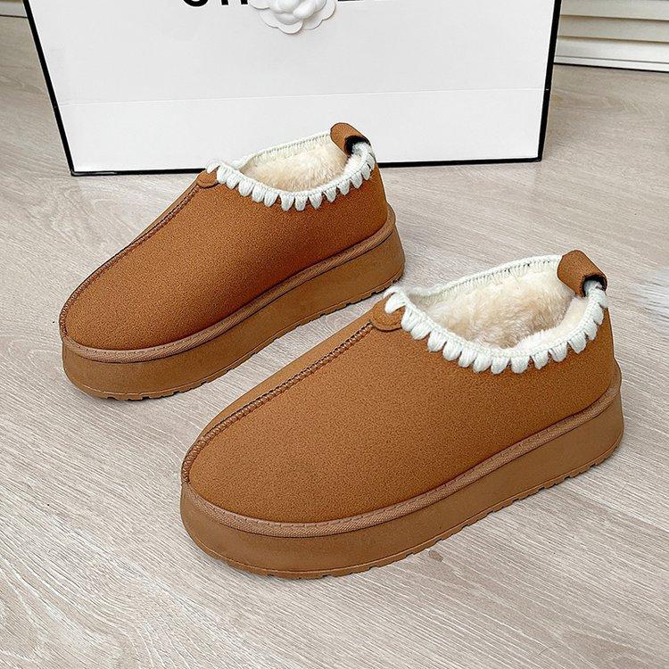 Women's Large Size Soft Sole Winter Warm Fur Snow Boots Padded Lined Ankle Boots Anti-slip Hiking Casual Sports Cotton Boots