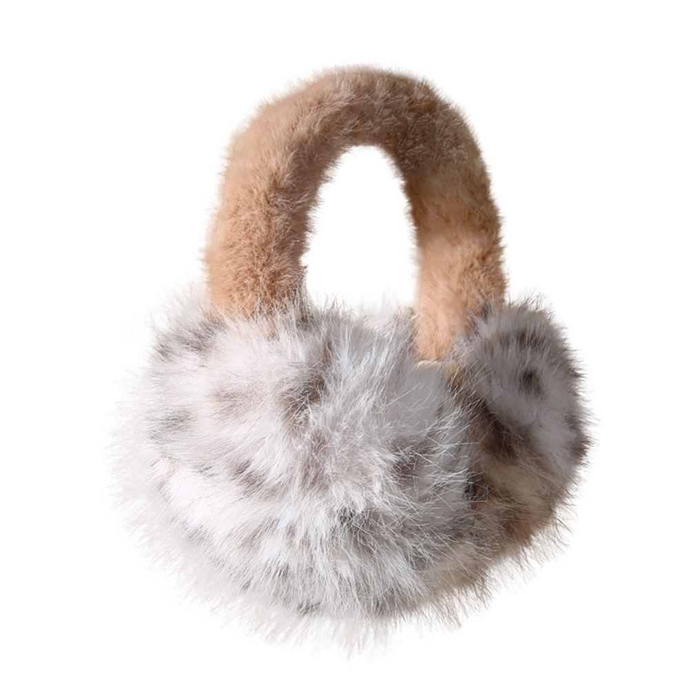 Winter Warm Foldable Earmuffs Cold Protection Leopard Print Soft Earflaps Antifreeze Thickened Faux Fur Ear-Muffs