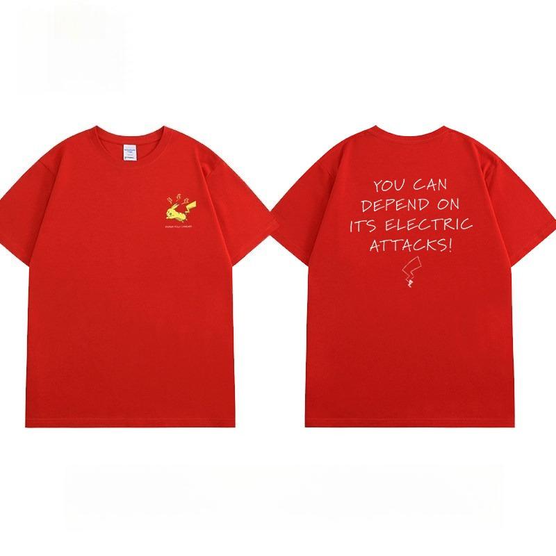 Pokémon Collaboration Tshirt  2026 Summer New Design  Sketch Style  Pikachu Gengar Mewtwo Eevee Short Sleeve Shirt Top