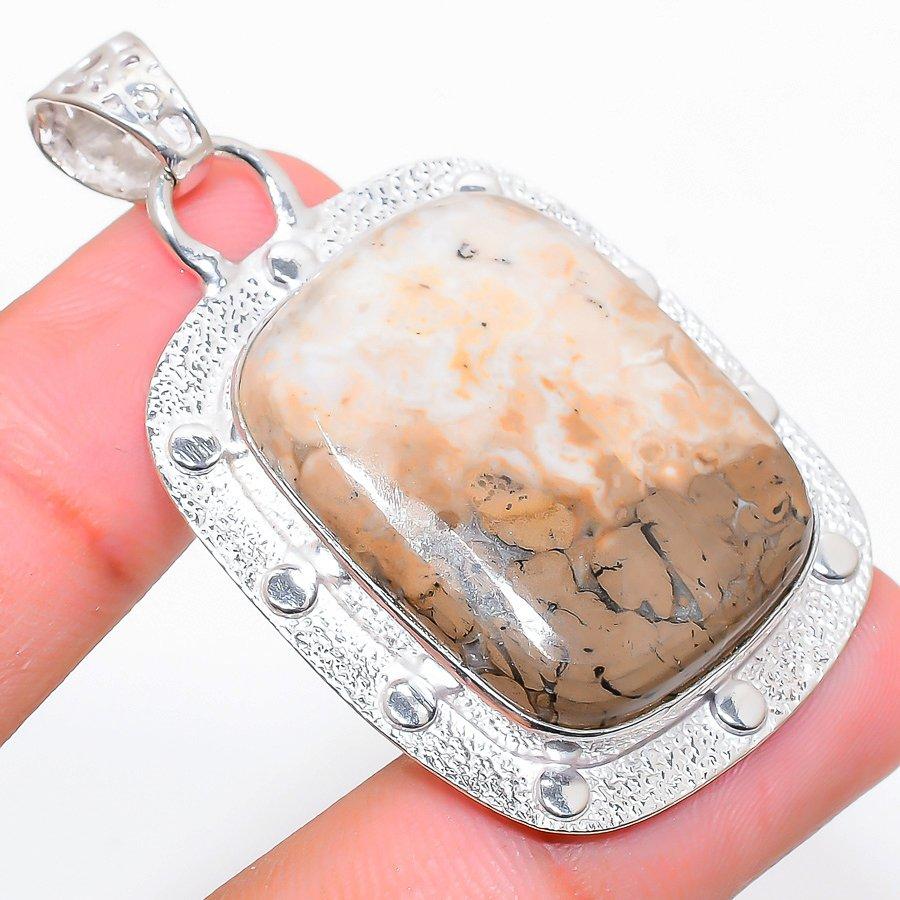

Peanut Wood Jasper Gemstone Handmade Ethnic Jewelry Pendant 2.05 SR-3586