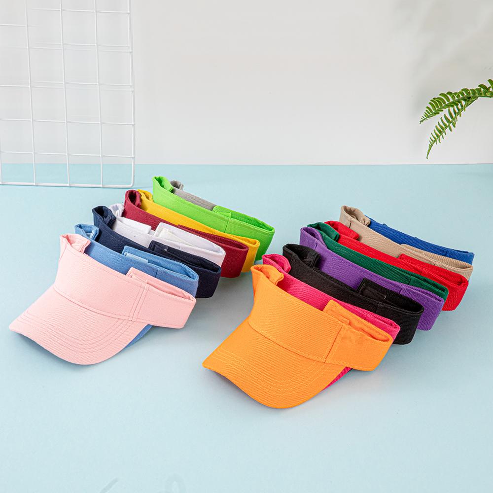 Cotton Sun Visor Hat For Women Men - Adjustable Empty Top Baseball Cap For Sports, Running, Golf, Beach - Multiple Bright Colors