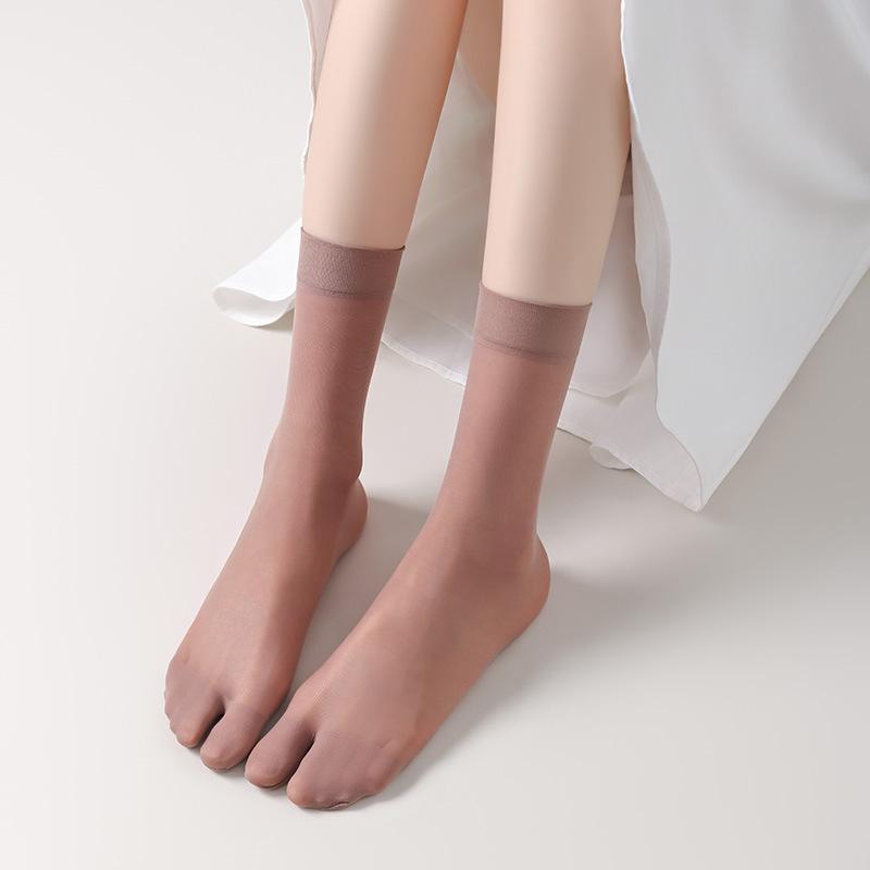 10 Paar Zweizehen Tabi Kristallseide Socken Einfarbig Schwarz Nude Atmungsaktiv Kühl Strümpfe Japanische Frauen Männer Sommer Ultra-Dünne Socken