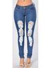 Women's European & American Style Ripped Skinny Jeans