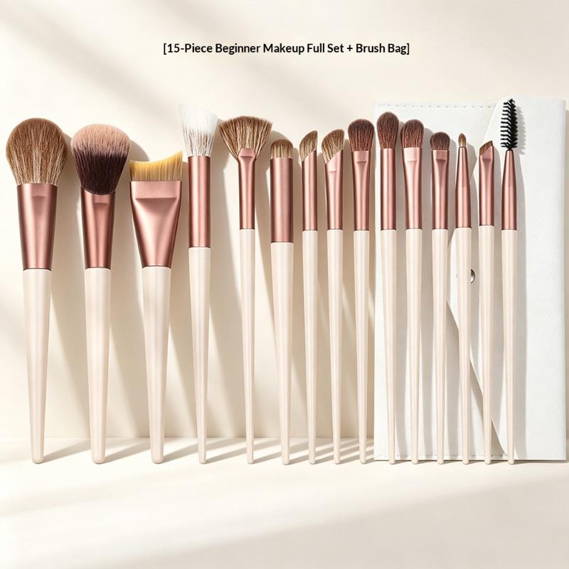 12/15PCS Full Makeup Brush Set Soft Dense Bristles for Blush Foundation Concealer Eyeshadow Makeup Artist Use